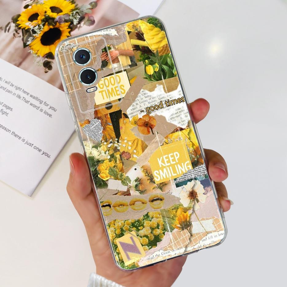 For Vivo Y76s Case Vivo Y76 5G Stylish Painted Cover Clear Silicone Phone Case For Vivo Y74s Y 76 s VivoY76 5G Soft Fundas Coque