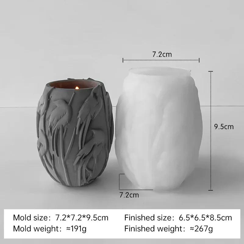 DIY Animal Relief Candle Jar Silicone Mold Handmade Plaster Candle Cup Clay Molds Gypsum Form Pottery Wax Making Home Decoration