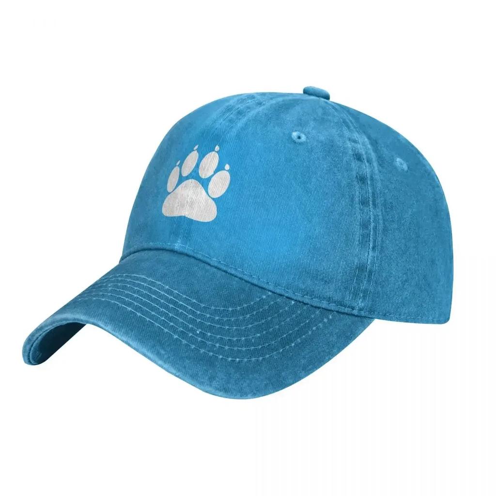Paw Print Denim Baseball Cap Furry Fandom Men Print Hip Hop Hats Spring Fashion Kpop Dropshipping Snapback Cap