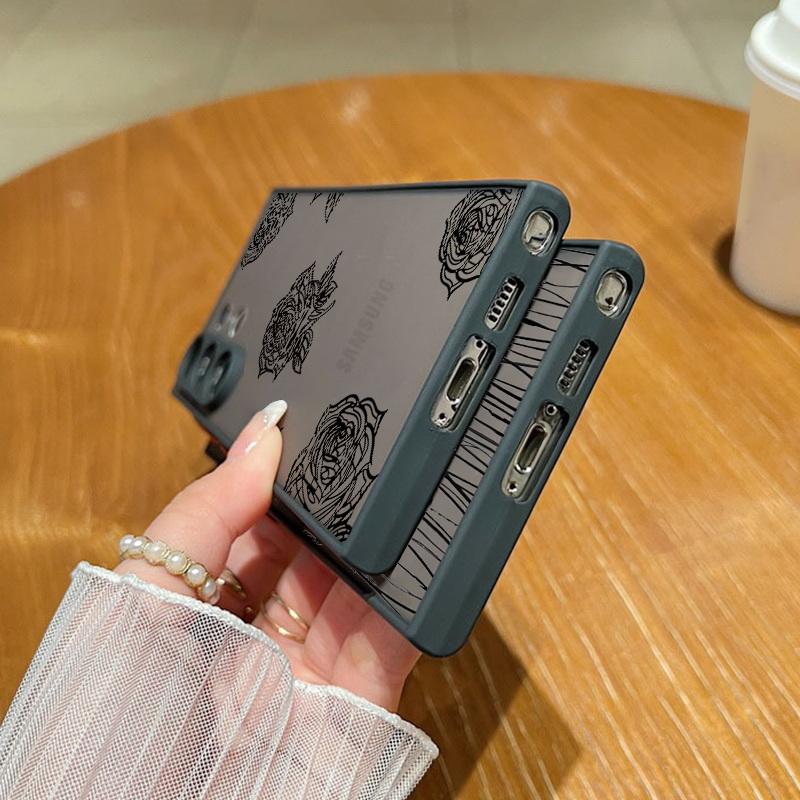 Ultra Slim Frosted Black Case für Samsung S24 S23+ S22 S21FE A51 A71 A13 4G A52 A34 A54 5G Note 20 Soft Edge PC Bumper Cover