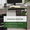 L-Shaped Corner Computer Desk W/ 2 Shelves Wide Worktop Keyboard Tray Drawer & CPU Stand Home Office Study Bedroom Furniture Grey