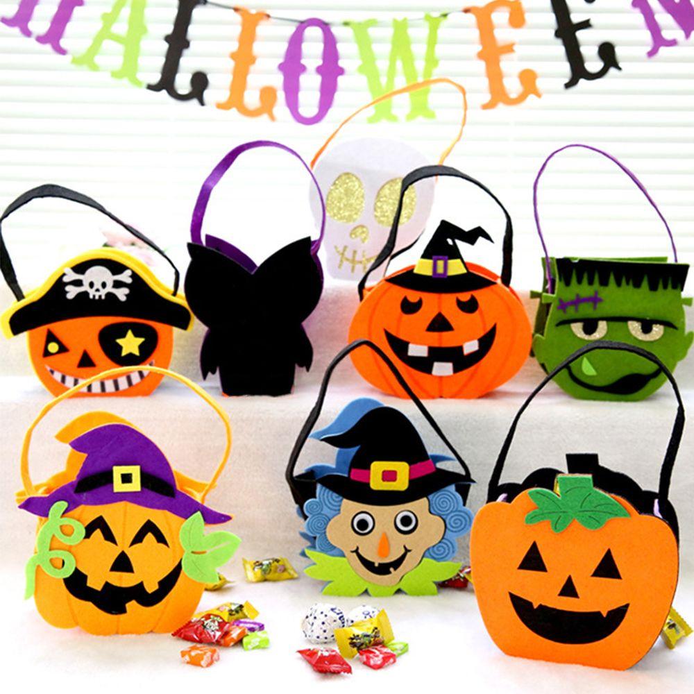 Ornament Trick Or Treat For Children Kids Gift Pouch Non-woven Bag Halloween Candy Bag Tote Bag
