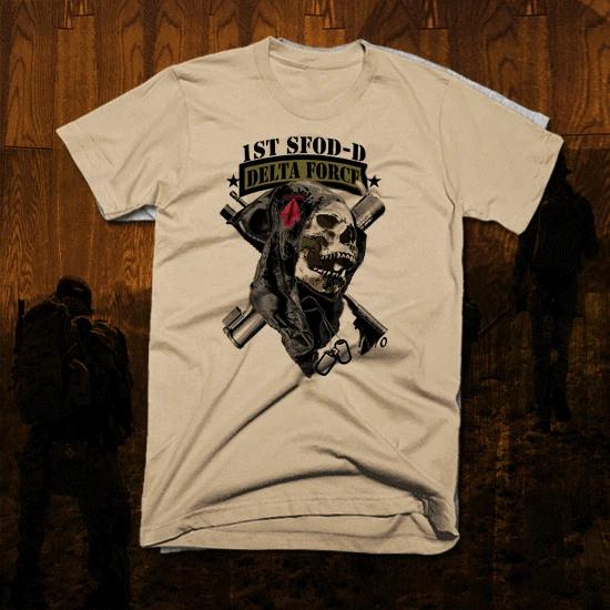 

Army Delta Force Ranger T-Shirt Military Sniper Combat Vet Army 1st SFOD-D M