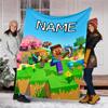 Customizable Minecraft Throw Blanket – Personalized Name, All-Season Cozy Snug Blanket, Machine Washable, Personalized Blanket
