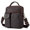 Crazy Horse Leather Men's Shoulder Bag Genuine Multi Pocket Crossbody Top Layer Cowhide Handbag