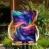 1PC Swirl ColorsOutdoor Flannel Blanket - Soft Plush Decor for Picnics, camping, Bedroom, Playroom, Office, or Lunch Break 1327A