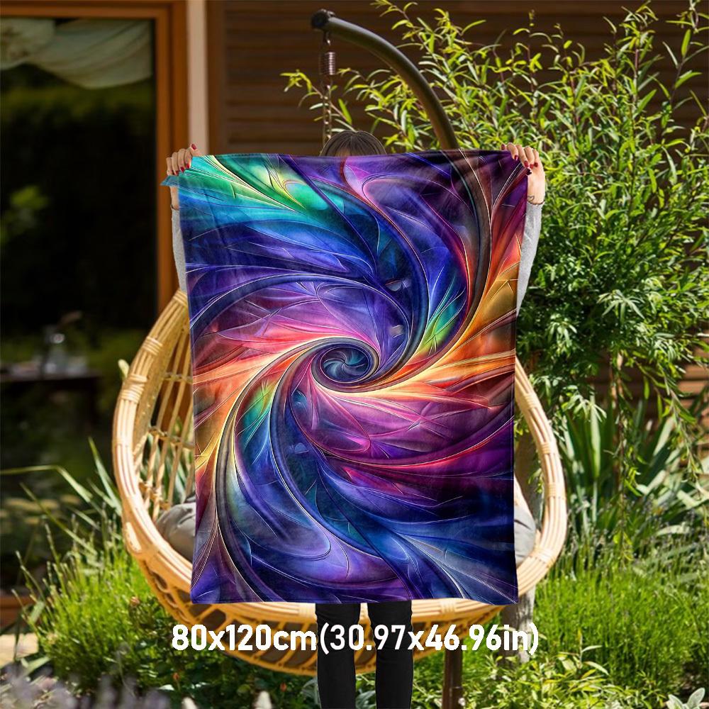 

1PC Swirl ColorsOutdoor Flannel Blanket - Soft Plush Decor for Picnics, camping, Bedroom, Playroom, Office, or Lunch Break 1327A 80x120cm(31x47inch)