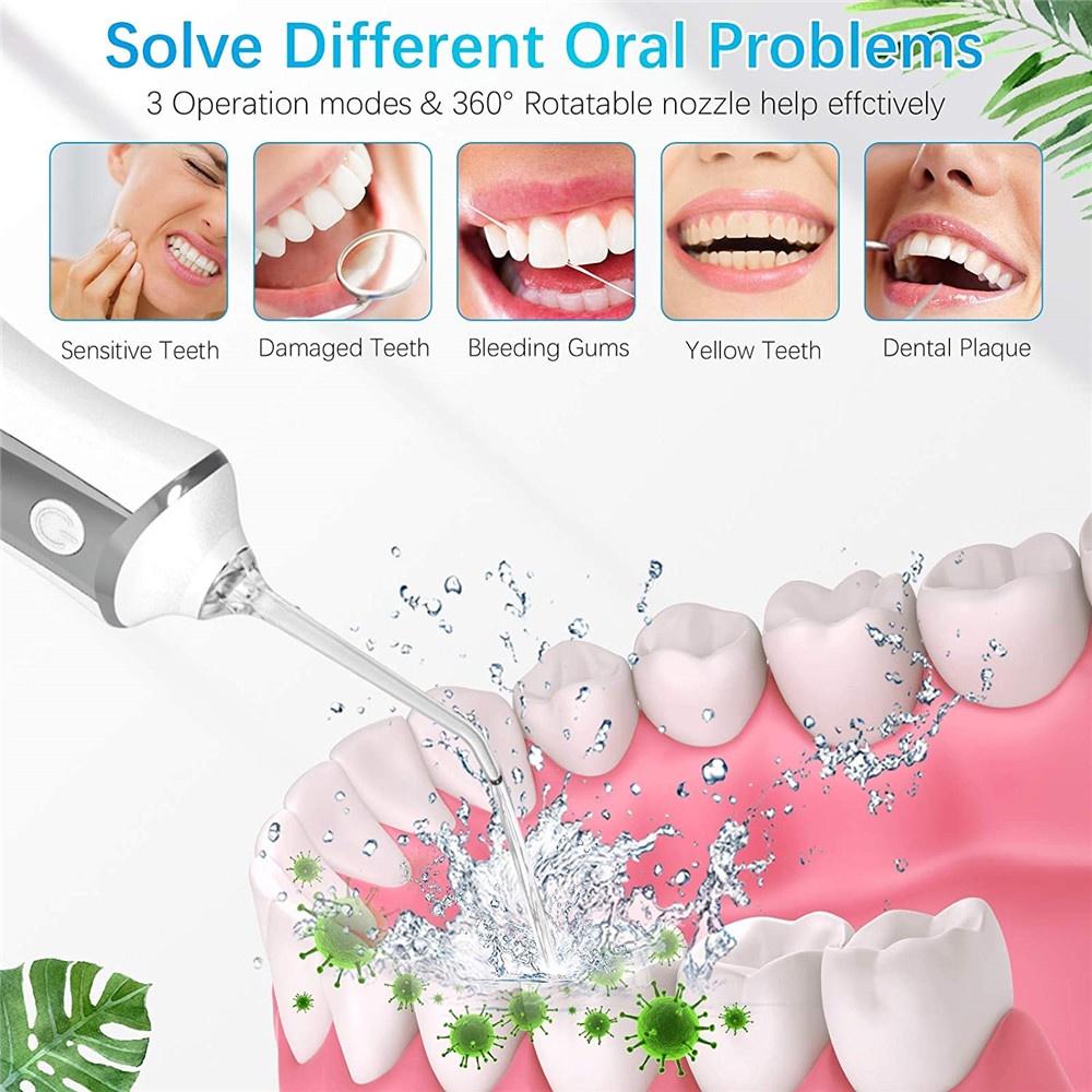 5W Oral Irrigator USB Rechargeable Water Flosser Portable Dental Water Jet Waterproof Electric Toothbrush Water Tank