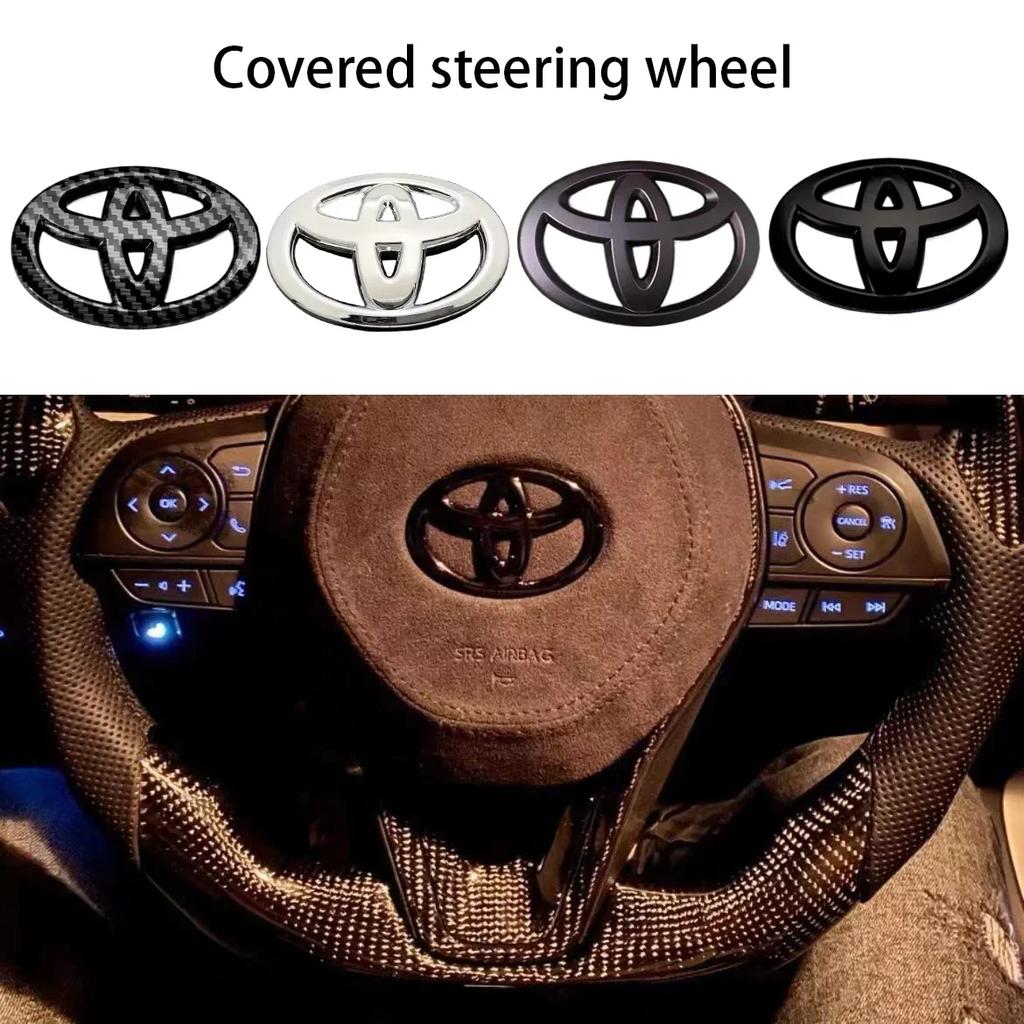 ABS OVERLAY Steering Wheel Car Logo For Toyota Camry Reiz Coorolla RAV4 CHR AYGO PRIUS Yaris Crown Airbag Car Logo Sticker Label
