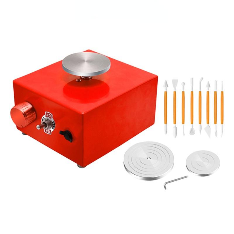 150x130x100mm Desktop Pottery Wheel Clay Tool Mini Electric Pottery Wheel Machine School Ceramic Teaching Home DIY Ceramic Molding Machine красный