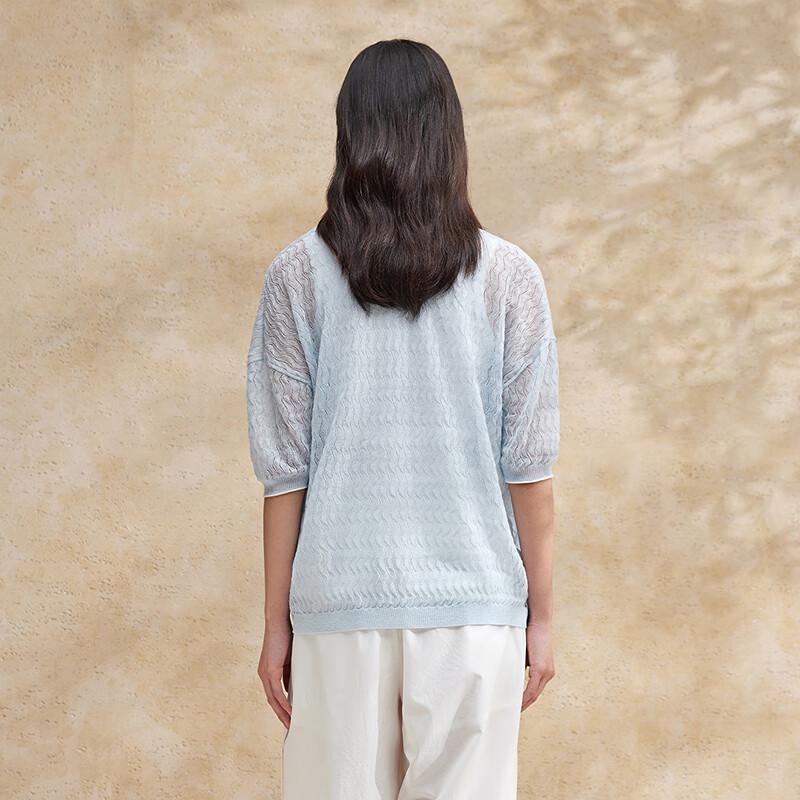 broadcast Women's Textured Embroidered Short Sleeve Cardigan