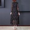 Female Spring Floral Print Dress Youthful and Elegant Chiffon Maxi Dress