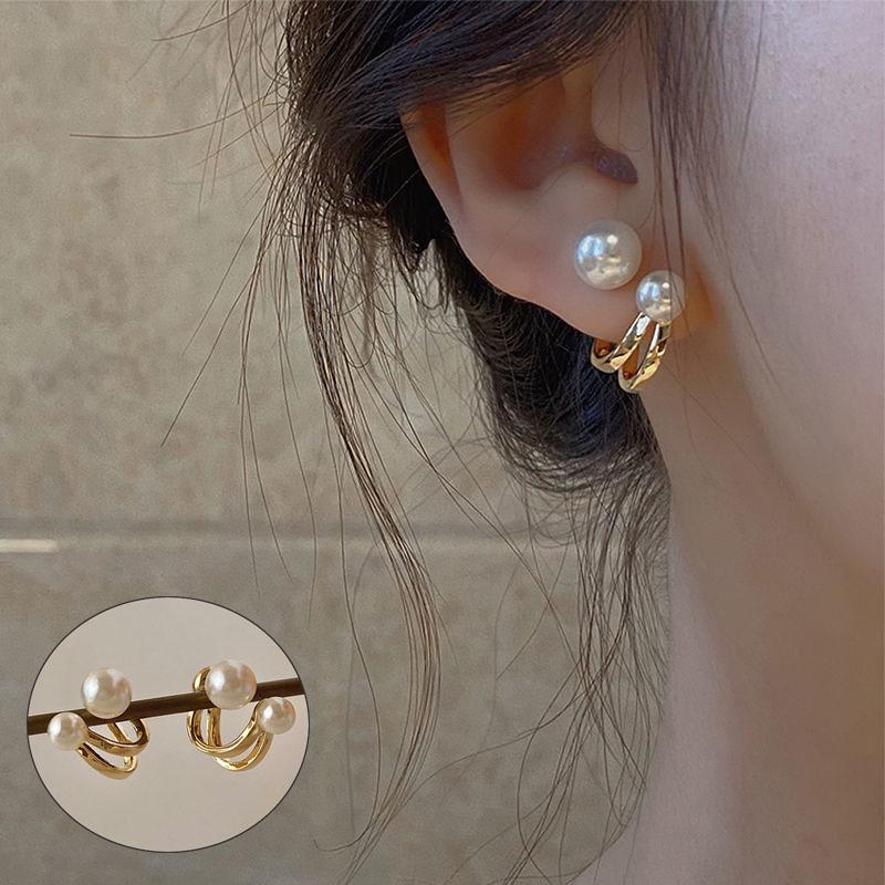 Geometric Minimalist Retro Women's Round Ball Ear Cuffs - Trendy Niche Design Earrings