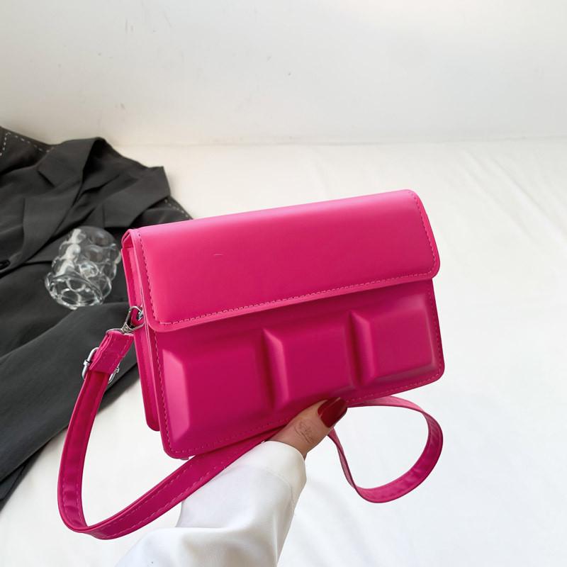 Trendy Casual Shoulder Bag For Women Stylish Simple Square Handbag In Black White Green And More