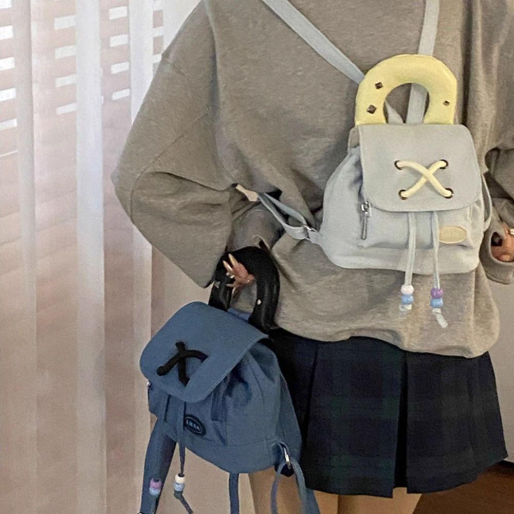 

Джинсовый женский рюкзак на шнурке, небольшой рюкзак, модная сумка-ведро, женская сумка