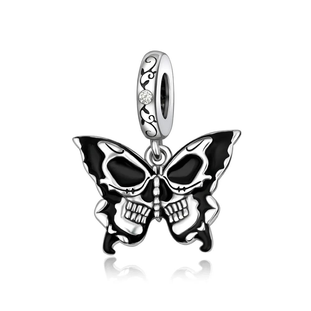 New Original Copper Black White Charms Skull Cat'S Paw Heart Beads Pendants Fit Bracelet Necklace Diy Jewelry Gift