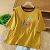 DIMANAF 2026 Summer Women Plus Size New Blouse Shirt Vintage Print Short Sleeve Cotton Casual Loose Lady Tops Tees