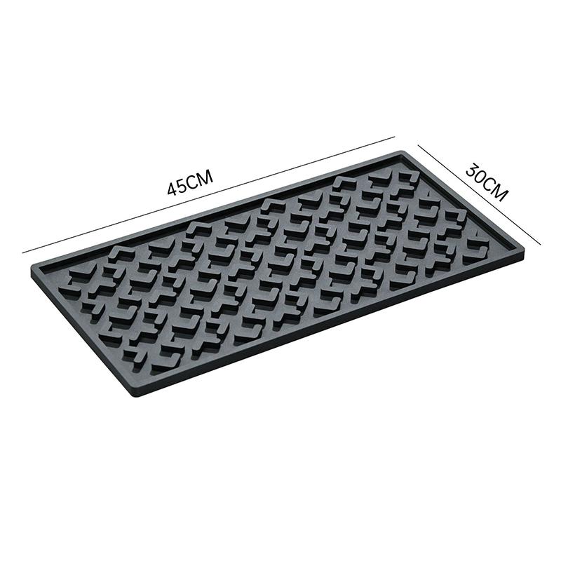 Silicone Coffee Maker Mat Countertop Bar Spill Mats Bar Service Mat Dish Glass Drying Mat For Barista Cocktail Bartender Black