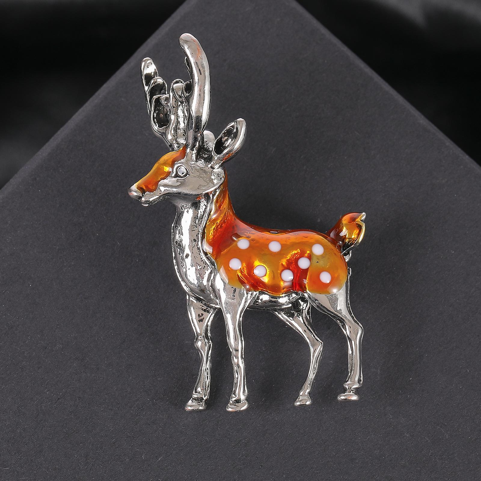 European and American Fashion Zinc Combination Retro Oil-dropping Deer Brooch Accessories Corsage Pin 3CM*5CM