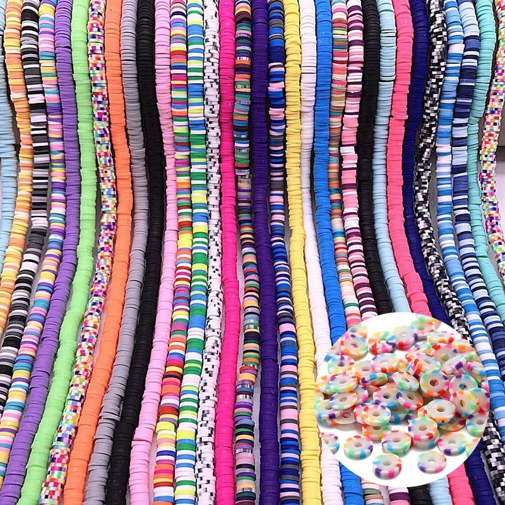 

Бусины ручной работы Pockmark Color Chip Disk Полимерная глина Бусины Браслет Finding Jewelry Making Spacer 13