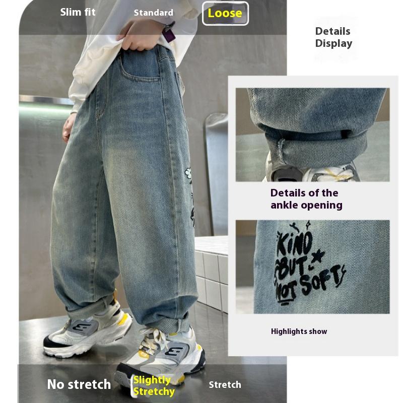 Children's Jeans Autumn Wear Handsome Boys Spring and Autumn Style Handsome Versatile Jeans