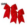 Retro Christmas Ornaments 2Pcs Tree Bow Decors, Velvet Fabric Holiday Wreath Hanging Ornament Decorations for Home, Festive Garland Wedding