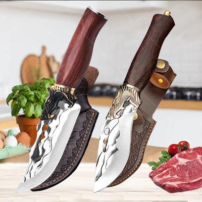 Professional Kitchen Knives Forged Cooking Chef Knife  Meat Cleaver BBQ Knife Fruit Cutting Wooden Handle Kitchen Supplies