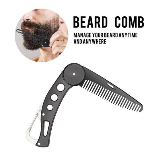 Pocket Size Stainless Steel Beard Comb Brush Shaving Men Mustache Shaping Tool