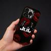 J-Julien Mari Jul   Phone Case For iPhone17, 16,15,14,13,12 Pro Max Black Candy Matte Shockproof Cover
