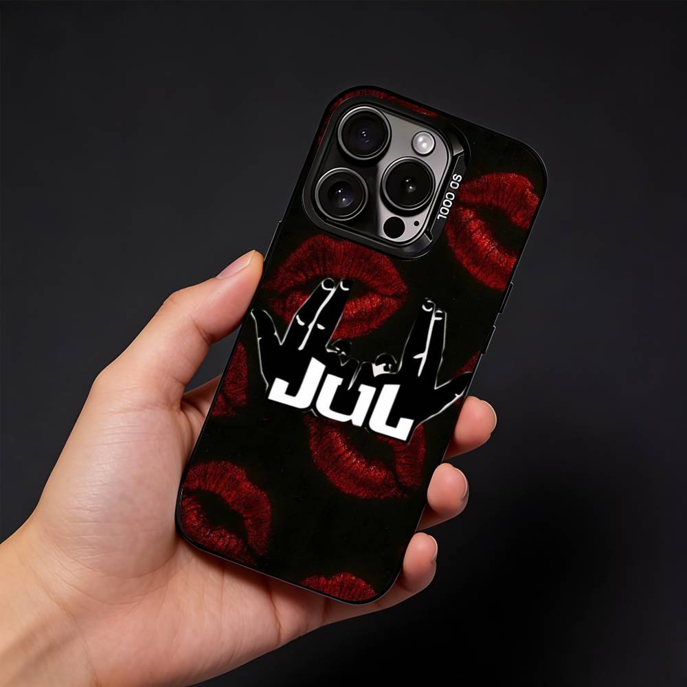 J-Julien Mari Jul   Phone Case For iPhone17, 16,15,14,13,12 Pro Max Black Candy Matte Shockproof Cover
