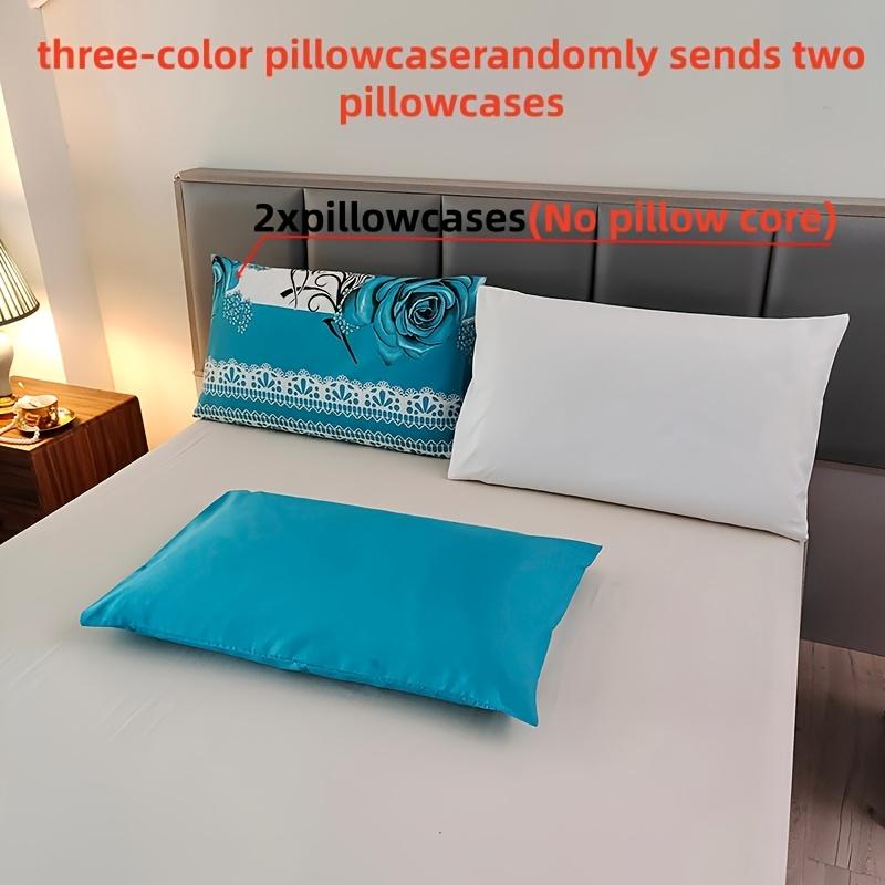 Blue Duvet Cover And Pillowcase 3-Piece Set, Polyester Set/2 Pillowcases/1 Duvet Cover/Student Bed/Double Bed/Full Size Bed/King