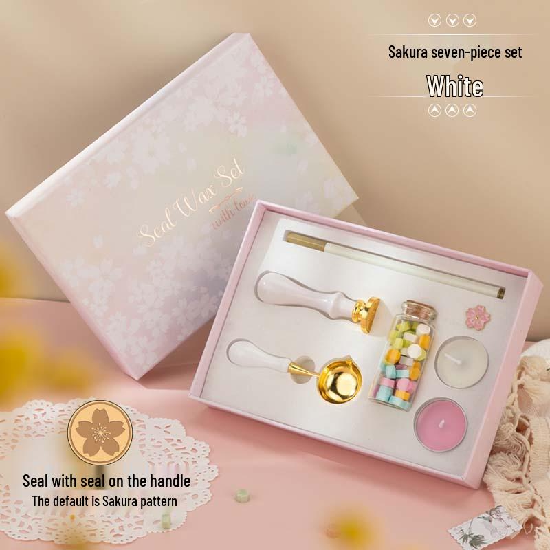 Creative Retro Wax Sealing Stamp Set - Includes Stamp, Wax Granules, and Fire Paint for Envelopes & Gifts.