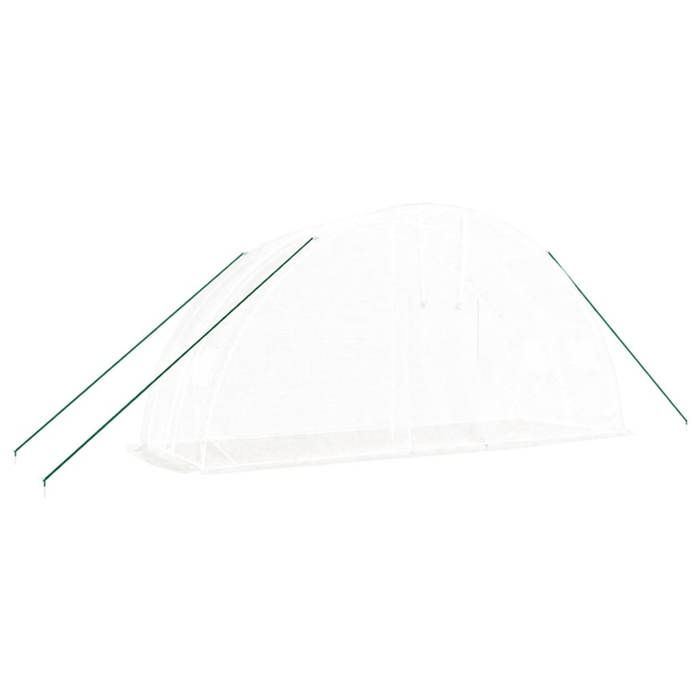 VidaXL Serre avec cadre en acier blanc 12 m² 6x2x2,85 m, polytunnel, serre à cadre froid, serre pour tomate, serre de 364091
