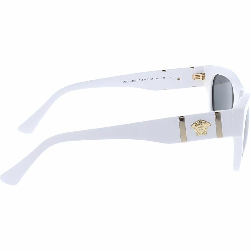 Versace Temple Logo Square Sunglasses Men's White 19068394 VE4457 314/87 55 18-White 55