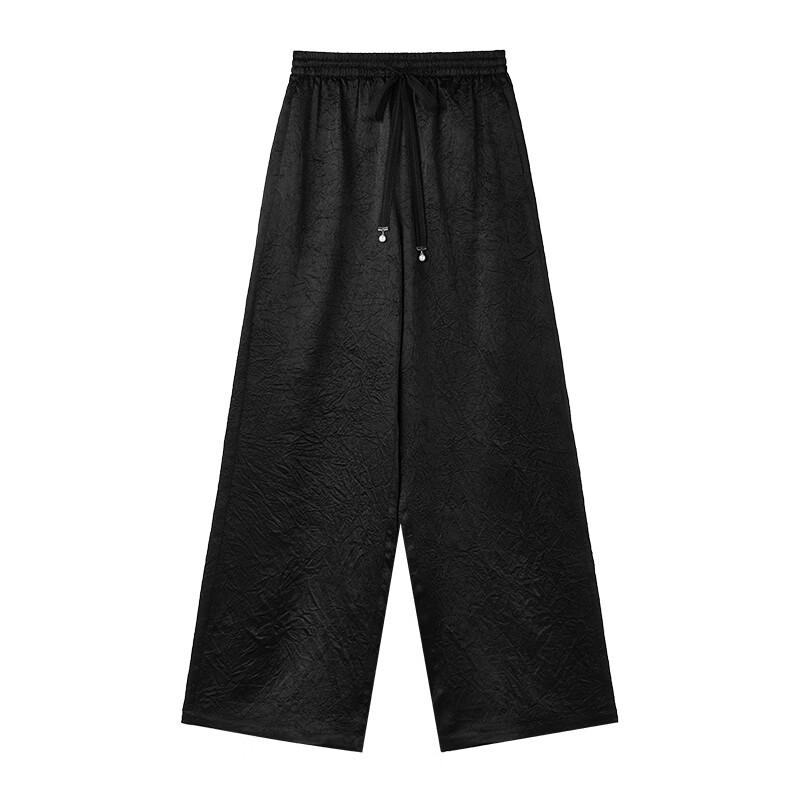 Qiushui Yiren Women's Acetate Loose Straight Casual Pants
