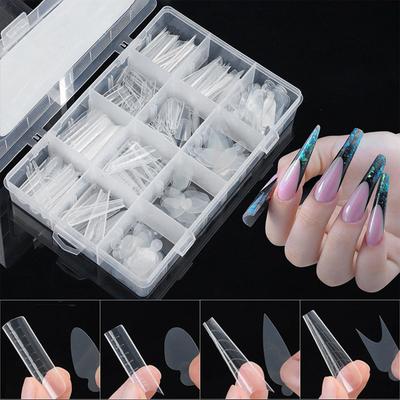 288 Pcs Nail Forms Nail Extension Molds Full Cover Nail Forms Manicure Tool False Nail Tip Manicure Supplies