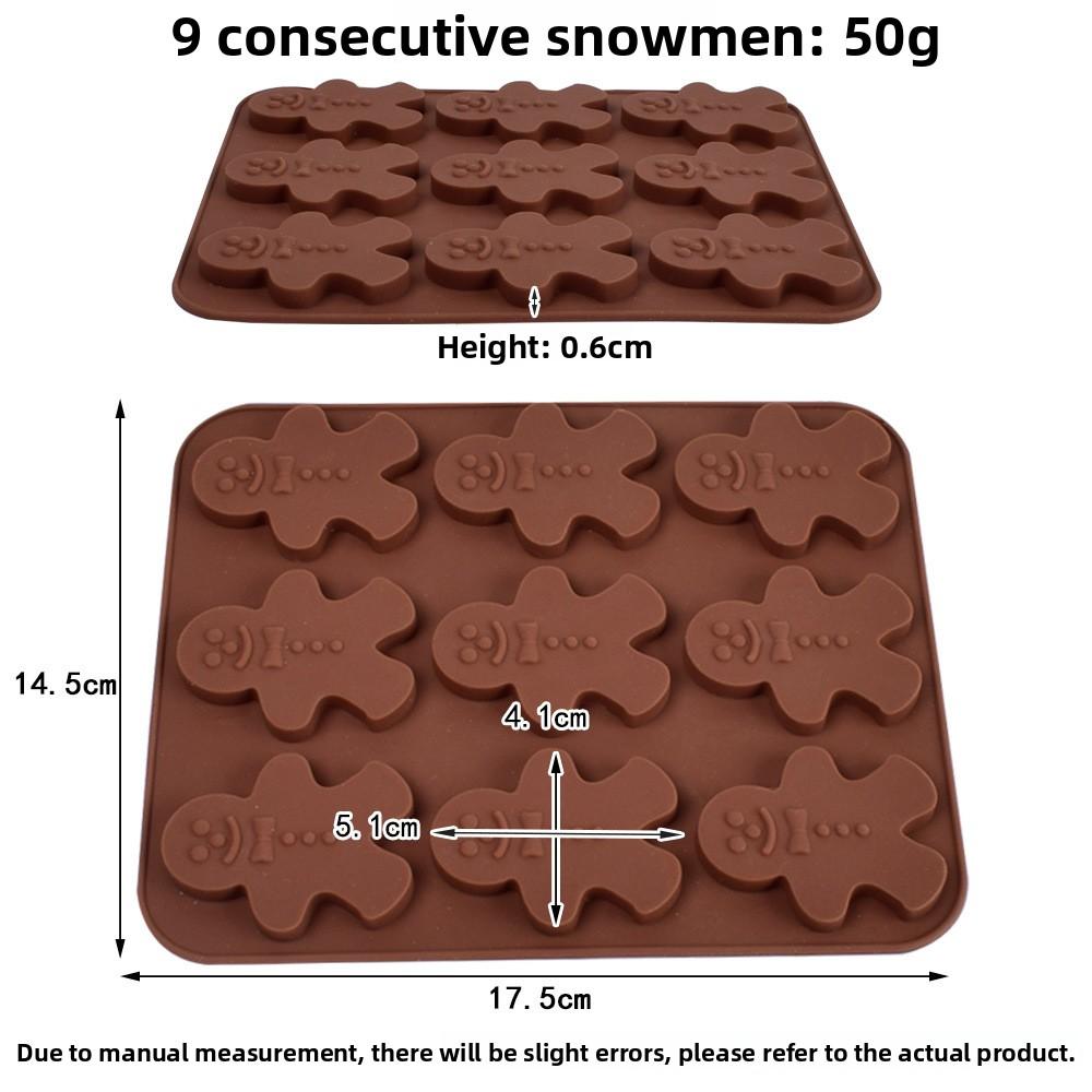 Cartoon Christmas Snowman Silicone Cake Biscuit Baking Oven Hot-soluble Wax Mold Silicone Pinch Le Plaster Mold