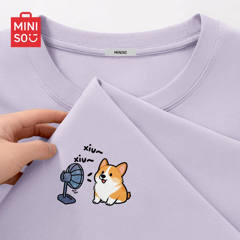 MINISO Men's Casual Pure Cotton Short-Sleeve T-Shirt