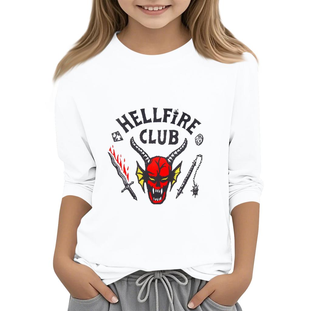 Kinder Mode Dreiviertelärmel Rundhals Bedrucktes Lässiges T-Shirt Top