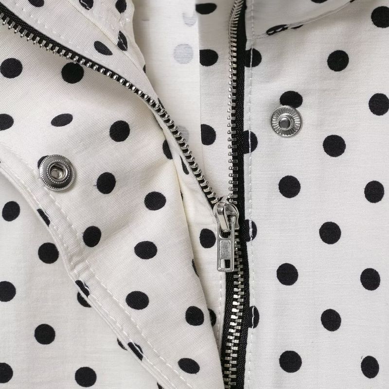 Kaslead New Women clothes Western Style Versitile Fashion Polka Dot Seersucker Outerwear 2010713 064