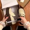 White British Muffin Platform Small Leather Shoes Women's 2025 Winter New Cotton Shoes Retro Velvet One-pedal Loafers