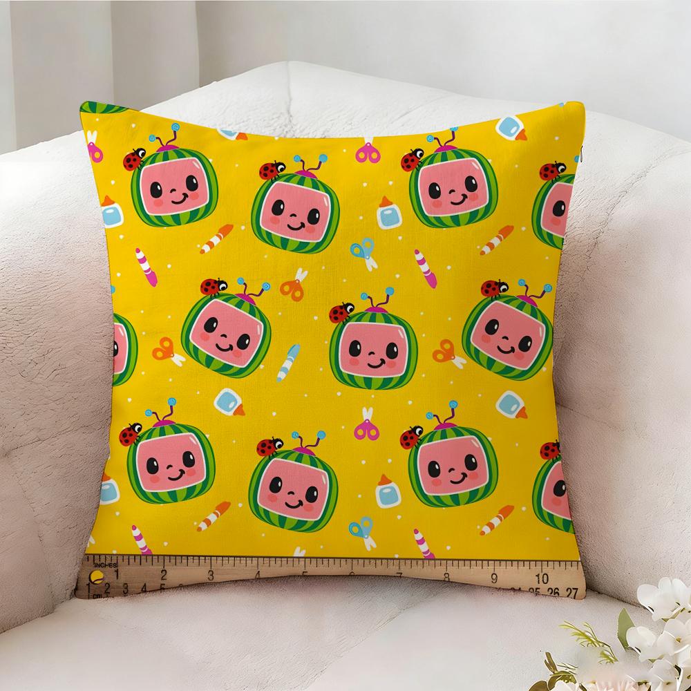 C-cocomelon Cartoon Pillow Case Pillowcase, Double-sided Printed, Sofa Cushion, Bedroom Headboard Pillow
