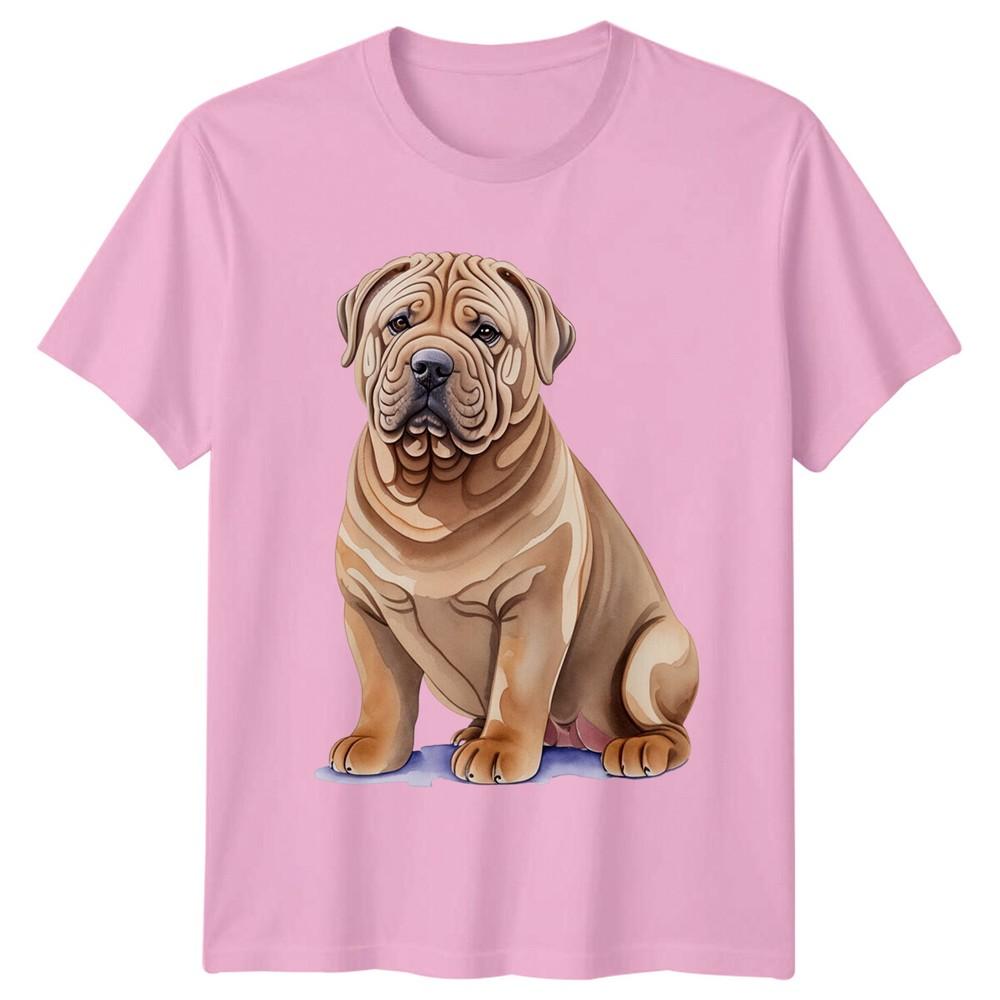 Shar Pei Dog Watercolor TShirt Wrinkled Dog Breed Tee