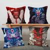 Japanese Samurai Oni Mask Cushion Cover Polyester Sofa Cushions Decorative Throw Pillows Home Decoration Pillowcover