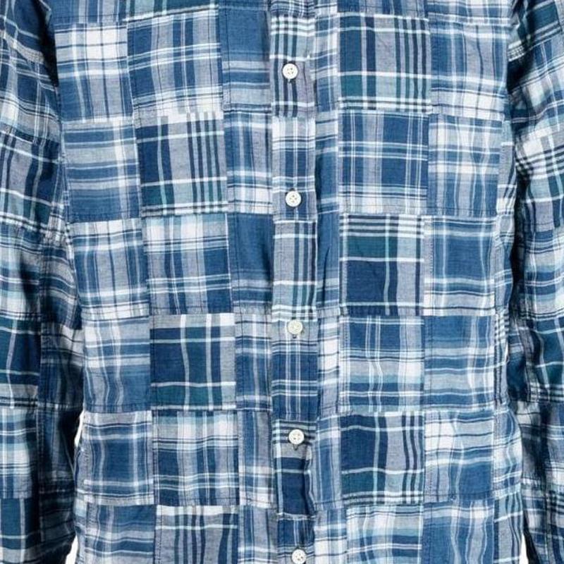 Polo Ralph Lauren FW22 Pattern Printed Polo Collar Button-Up Long Sleeve Shirt Men shirts Blue 710869417-001