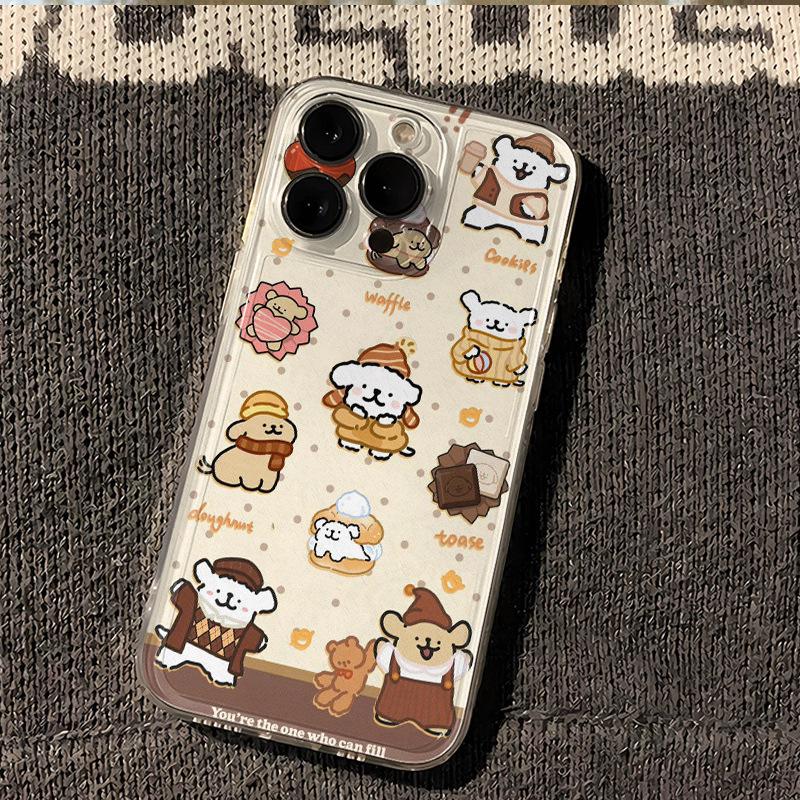 

Мультяшный чехол с маленькой собачкой подходит для Apple 16, 15plus, прозрачный силиконовый защитный чехол 14, 13mini, 12promax Apple 6