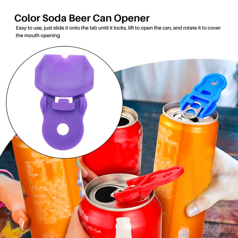 6pcs Plastic Can Opener with Hole Plastic Drink Opener  Drink Beer Cola Beverage Bottle