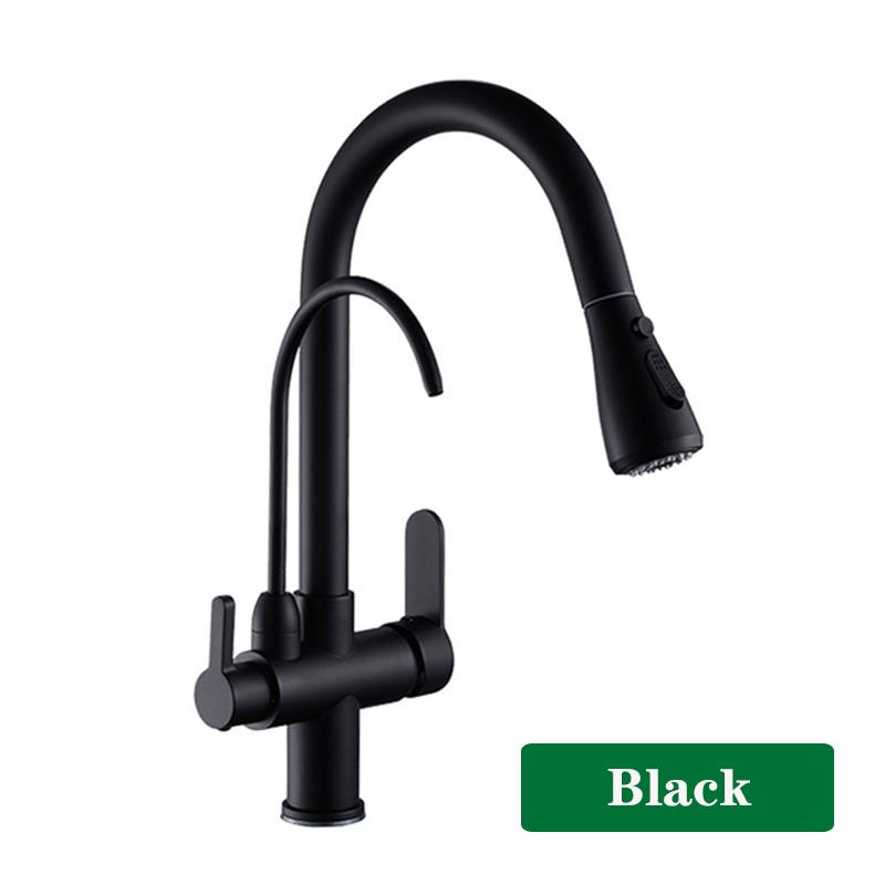 ALENARTWATER Kitchen Pure Water Sink Faucet , 360 Rotation Filter Tap , Outlet Spout Pull Out Mixer Taps , Torneira