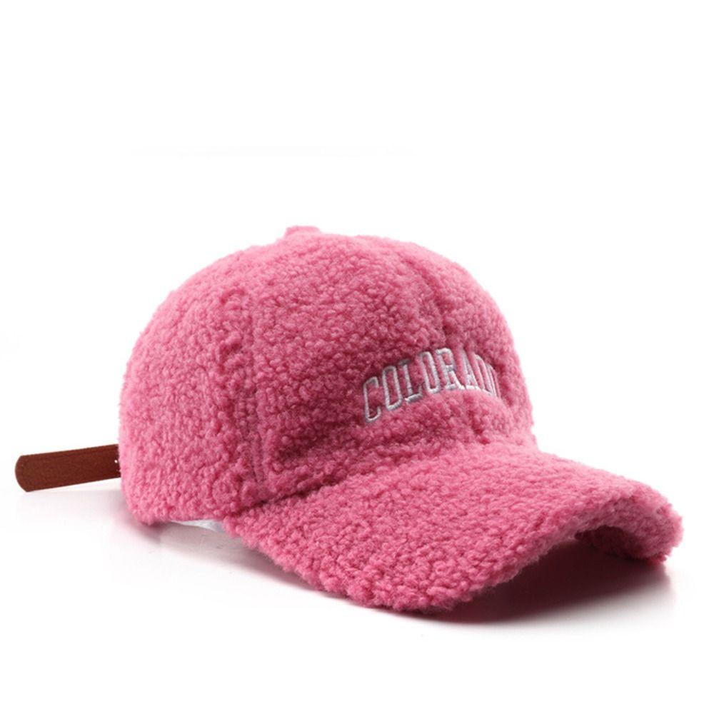 Embroidery Plush Baseball Cap Breathable Duck Tongue Hat Fashion Sunscreen Hat Winter