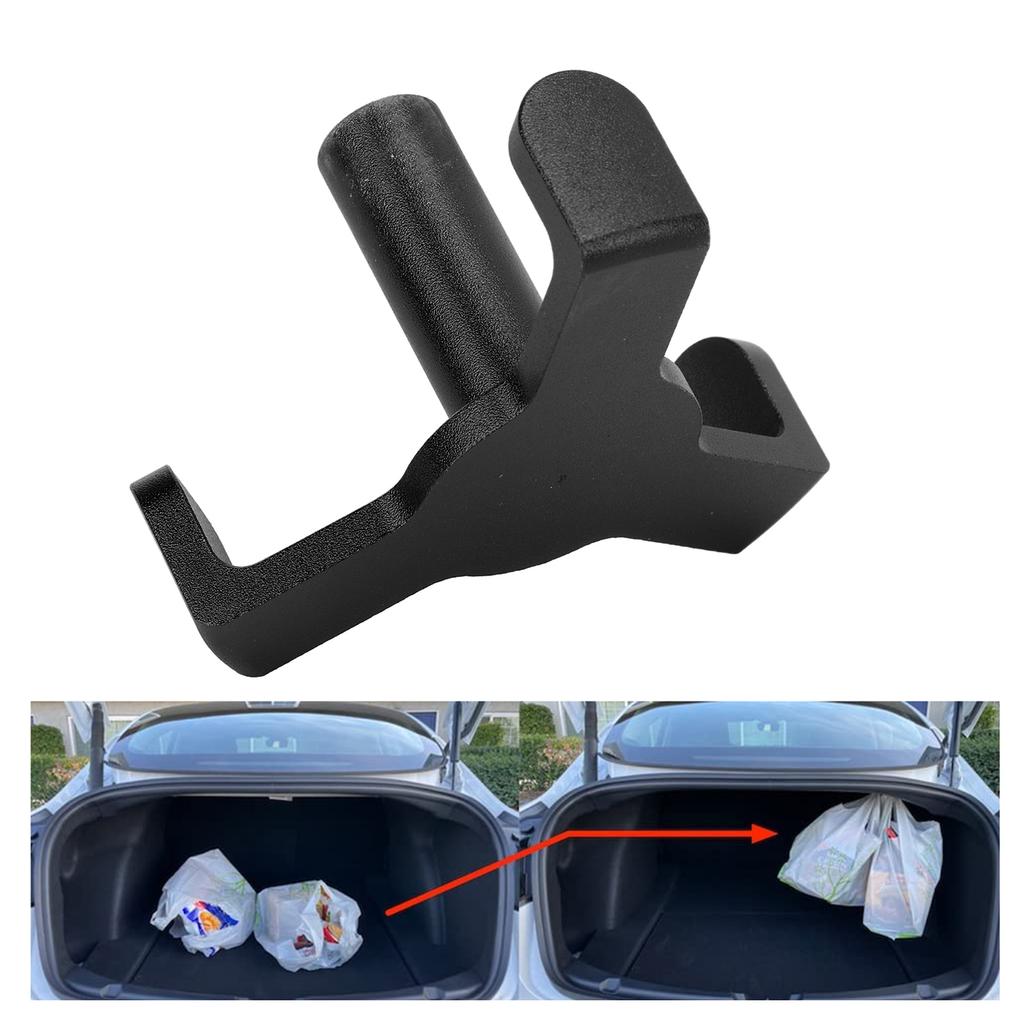 Interior Rear Trunk Grocery Bag Hook Aluminium Alloy Replacement for Tesla Model 3 2018‑2021Black
